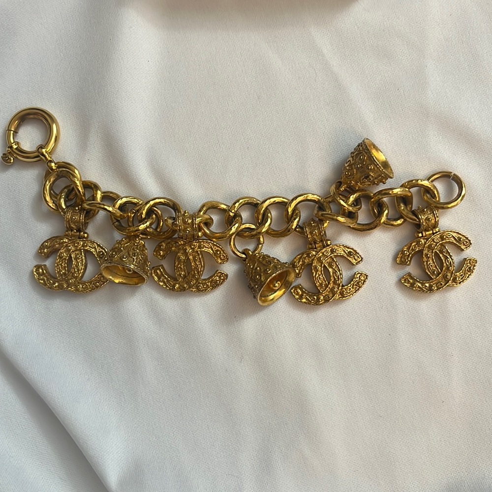 Vintage Chanel charm bracelets CC and bells